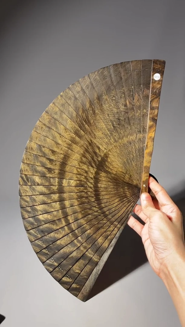 其他楠木（金丝楠）景****）627号24cm乌木金丝楠小叶桢楠扇子