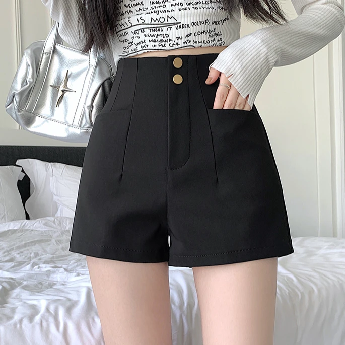 弹力夏季短裤包臀超模高腰黑色显瘦热裤女a字辣妹女款紧身修身