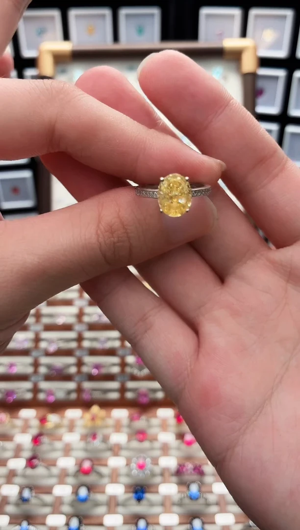 戒指彩色蓝宝石银S925镶嵌111