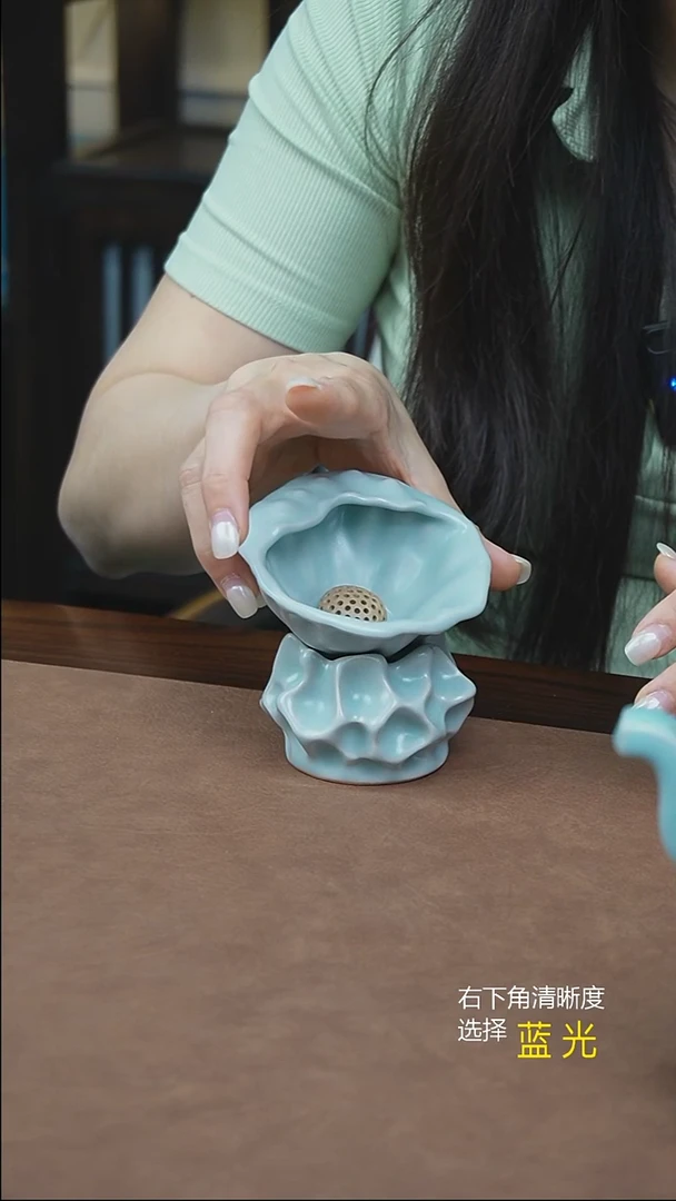 原产地原矿原釉 莲蓬竹石茶漏