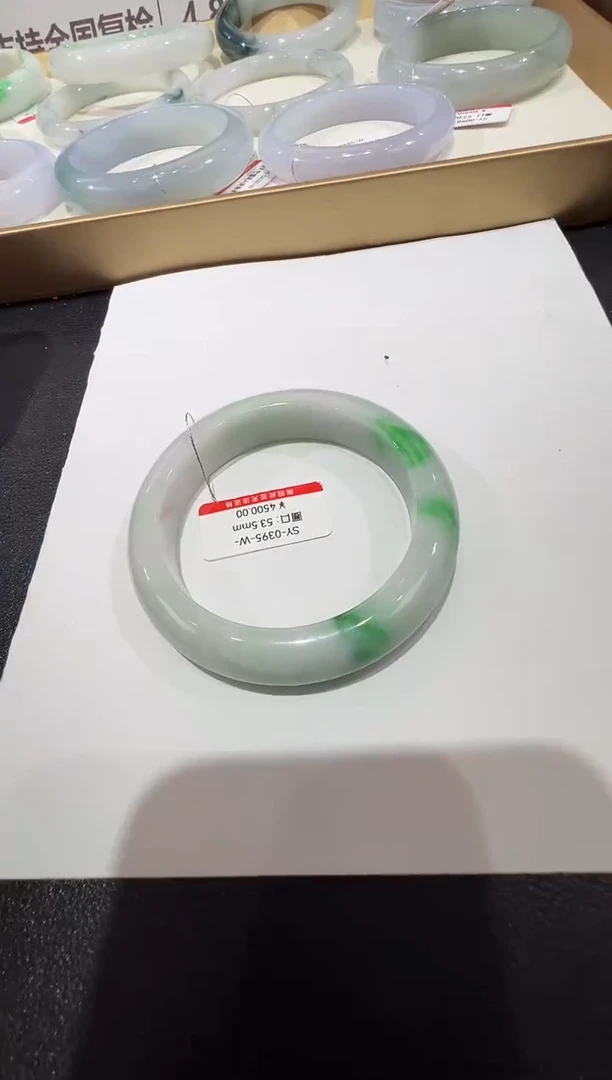 纯天然缅甸A货翡翠手纯天然缅甸A货翡翠手镯53-54mm-395号
