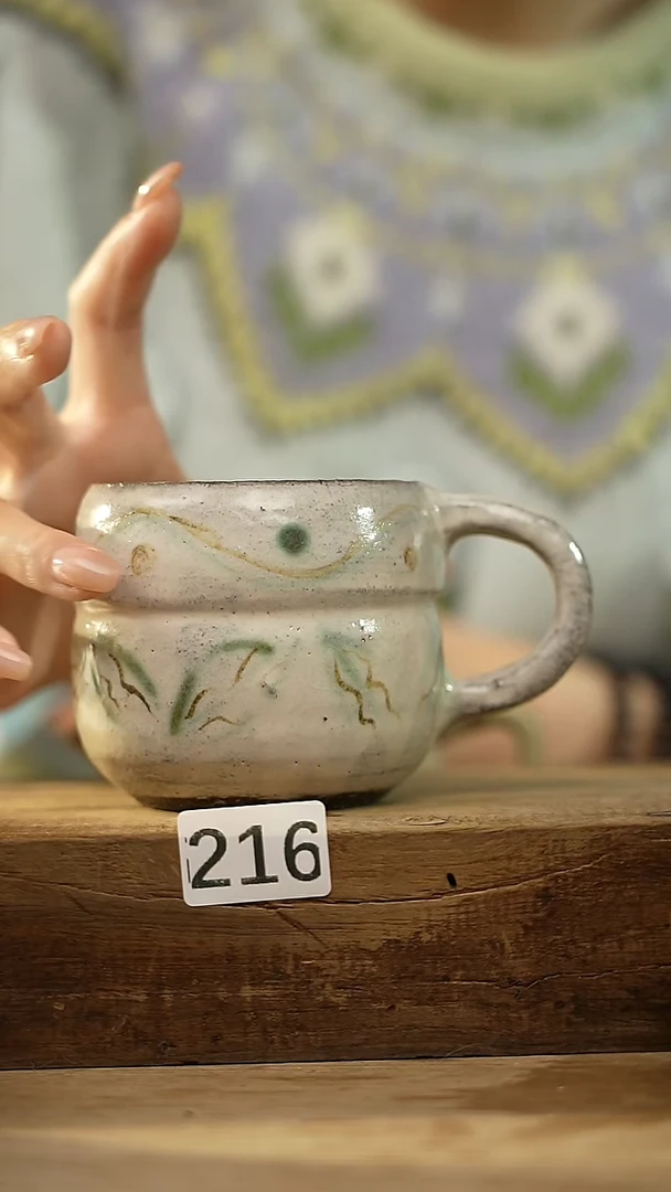 【闪购商品】瓷片设计师款 落单 粉引 咖啡杯