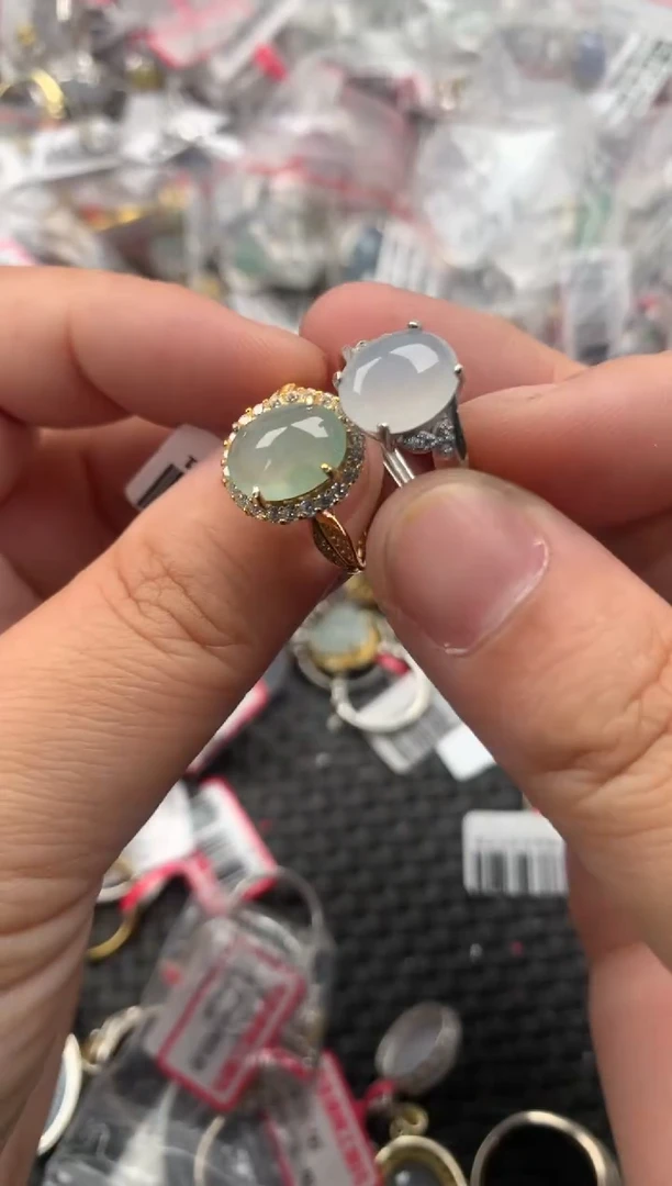 银S925镶嵌戒指翡翠88888   8