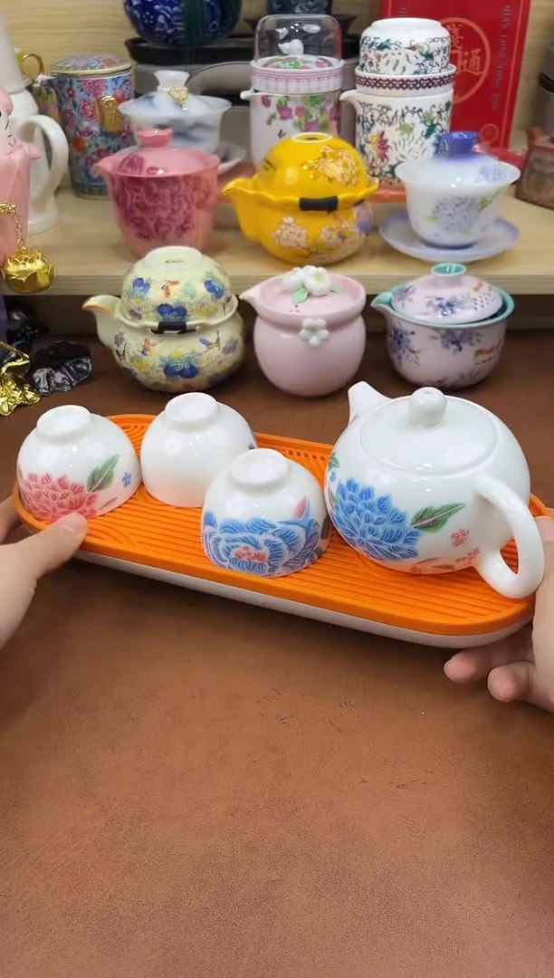 陶陶瓷茶具摆件旅行套组