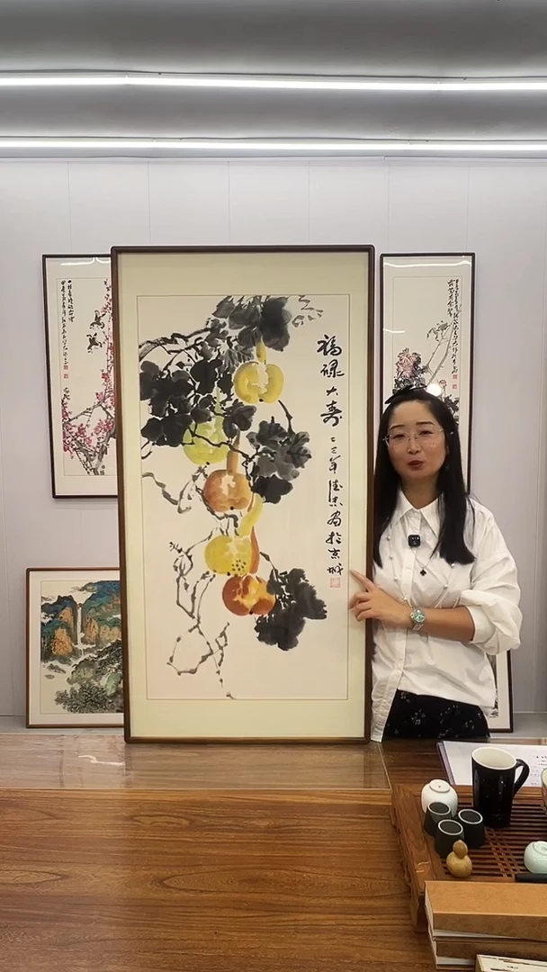 国画与德忠  120*60  福禄大寿