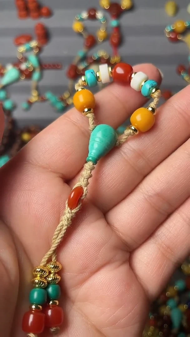 裸石蜜蜡未镶嵌4-7绿三通 蜜蜡腰珠