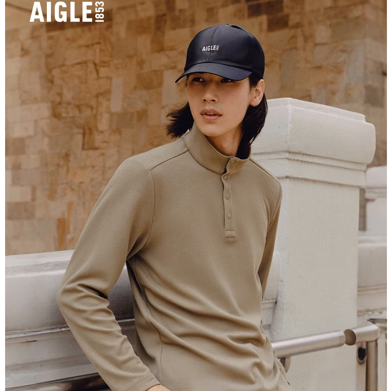 【年度会员盛典】AIGLE艾高户外POLARTEC时尚秋冬长袖抓绒男士BO18