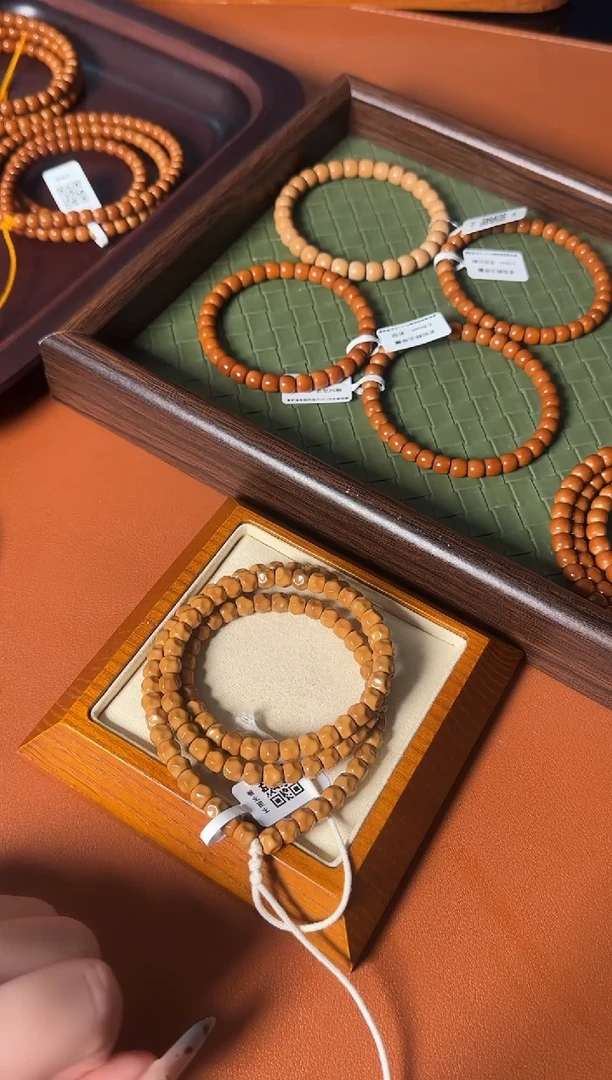 手串橄榄核6.4mm老挝核尖无相108（轻微返油点福利款）