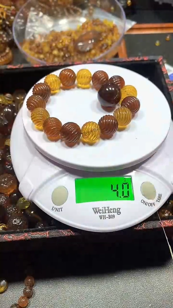 琥珀颈饰未镶嵌天然缅甸琥珀珠子