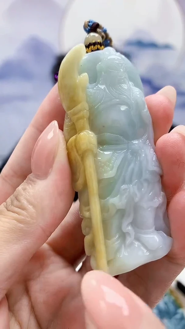 未镶嵌定制翡翠5060MM-毛货挂件23