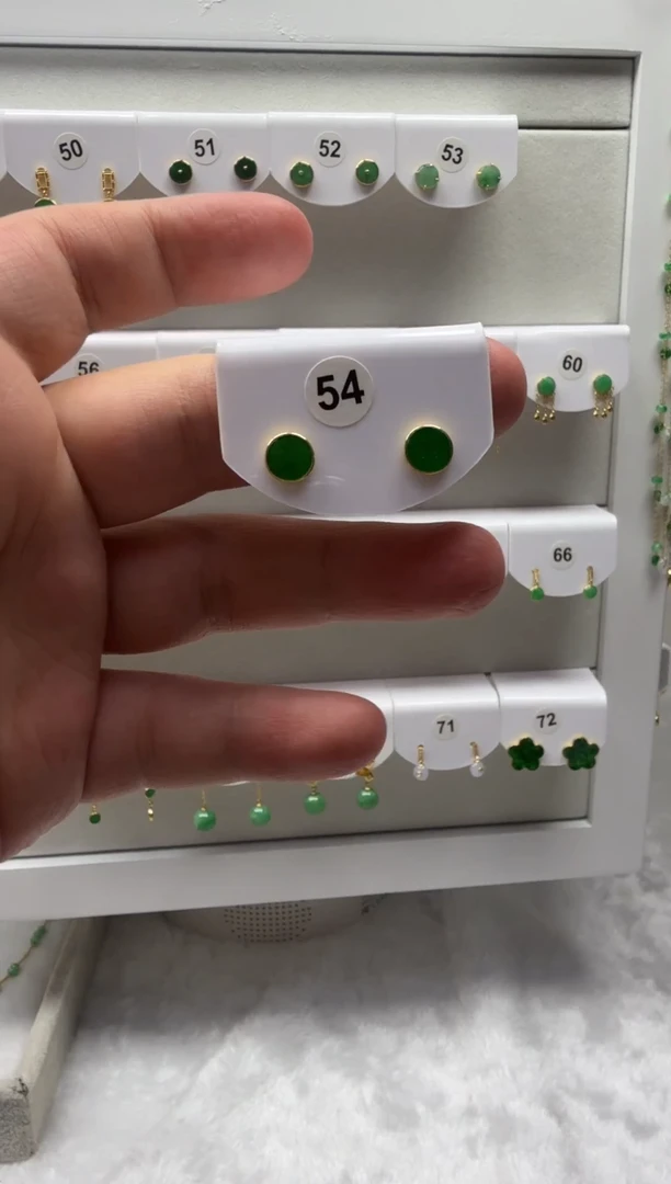 18K金镶嵌翡翠耳饰缅甸天然翡翠a货