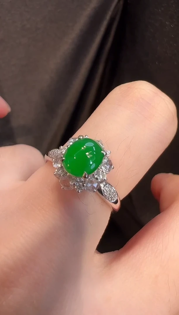 18K金镶嵌戒指翡翠L6戒指