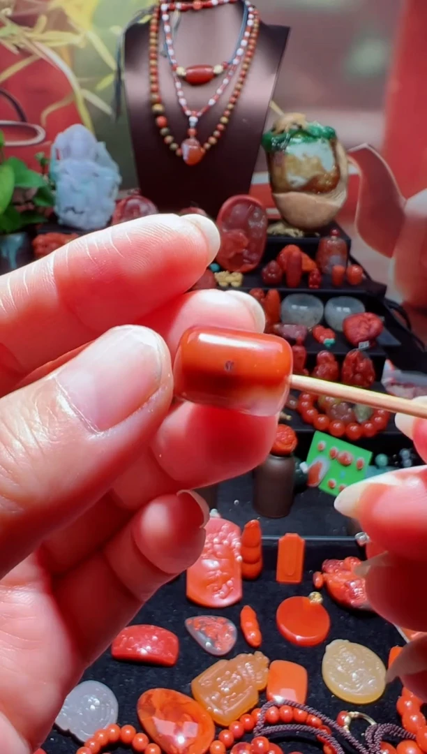 未镶嵌桶珠南红玛瑙?****?桶珠