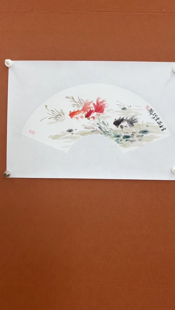 国画李文峰扇面花鸟