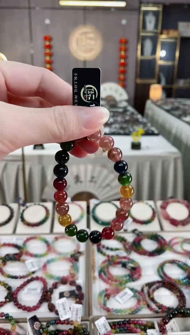 单圈手串9mm+未镶嵌碧玺多样性发货一条