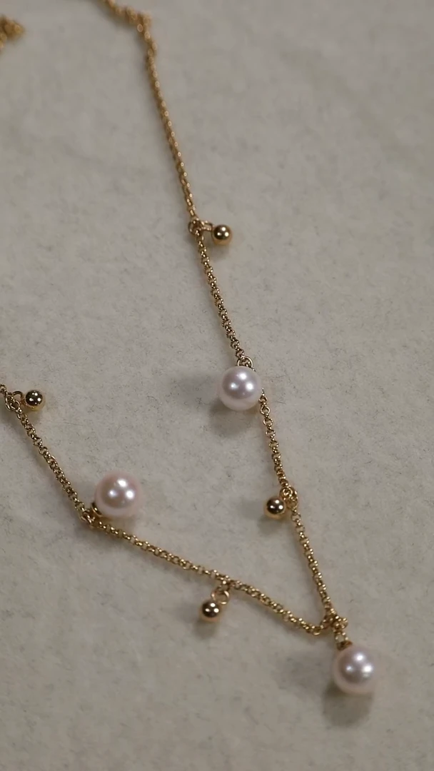 项链银S925镶嵌海水珍珠akoya满天星项链