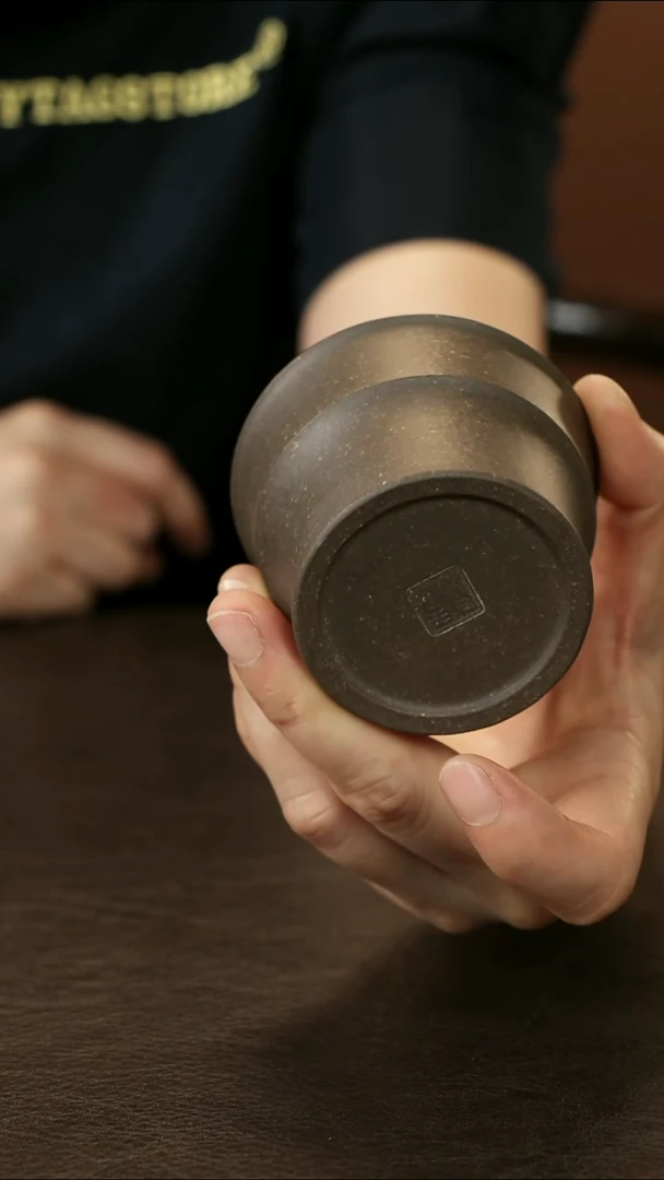 茶杯紫砂老青段 竹节 品茗杯