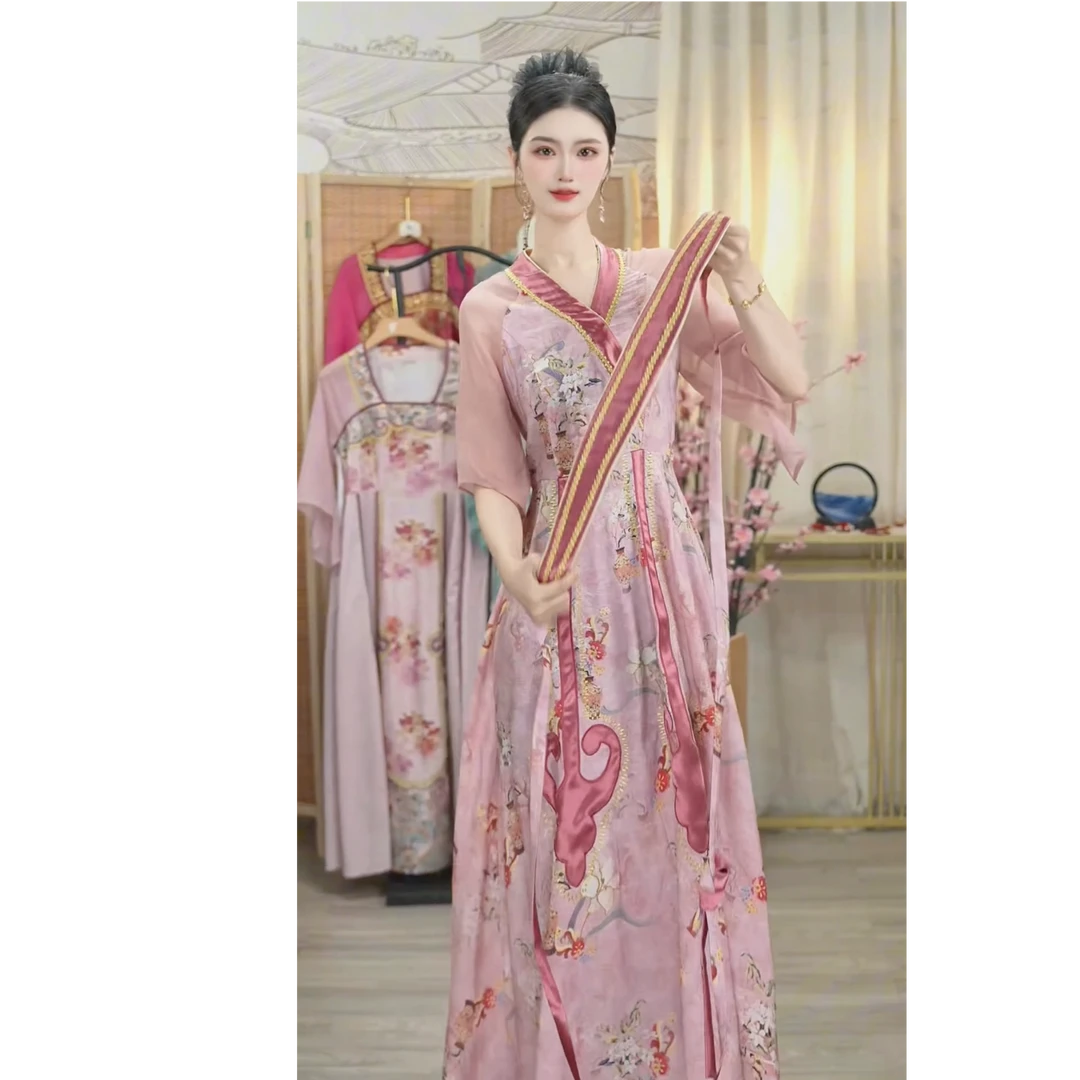 羽唐名2025夏季新款中国风飘逸日常长款连衣裙1631