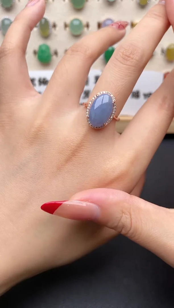 【闪购商品】翡翠戒指银S925镶嵌一物一证一礼盒