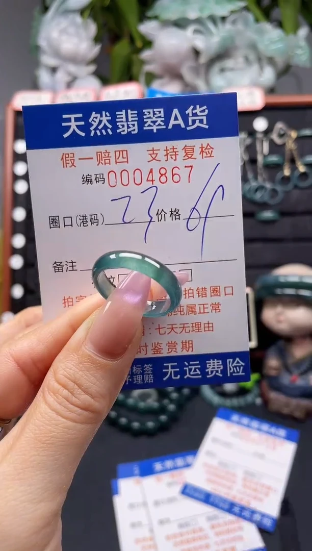 未镶嵌戒指翡翠23*4867