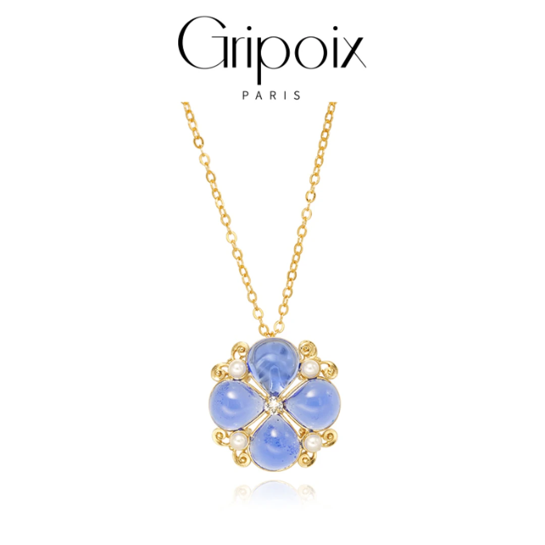 AZLOOK 铜合金项链 【法国进口】Gripoix paris 新经典系列蓝色项链