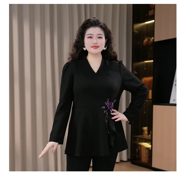 定制大码女装秋冬新款简约大气气质高雅显瘦上衣ZSX25A0200