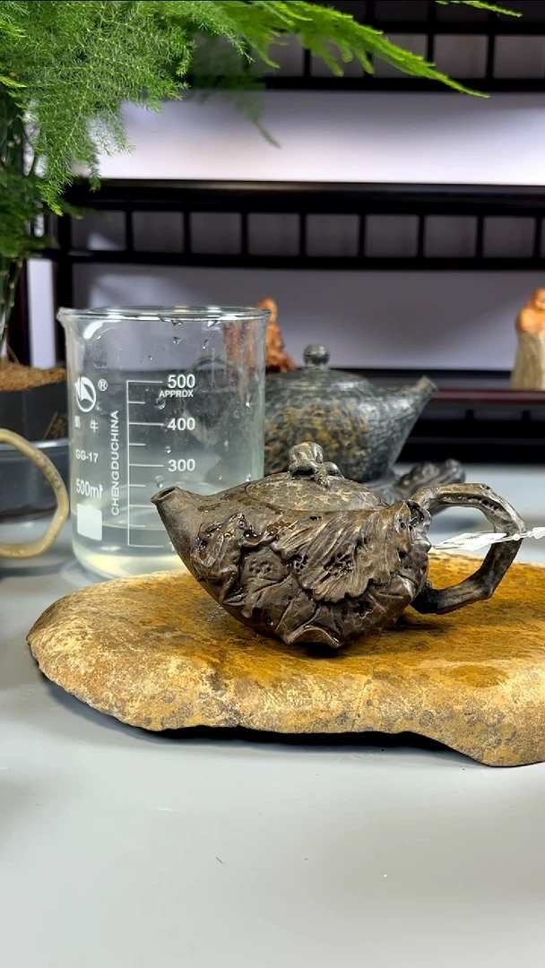【闪购商品】冰碛岩荷叶蛙趣随型壶