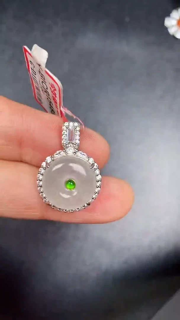 银S925镶嵌戒指翡翠3340