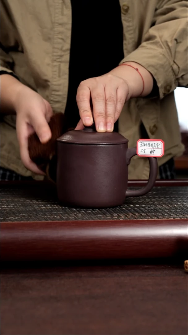 茶杯紫砂大封釉紫罗兰敦敦杯无礼盒