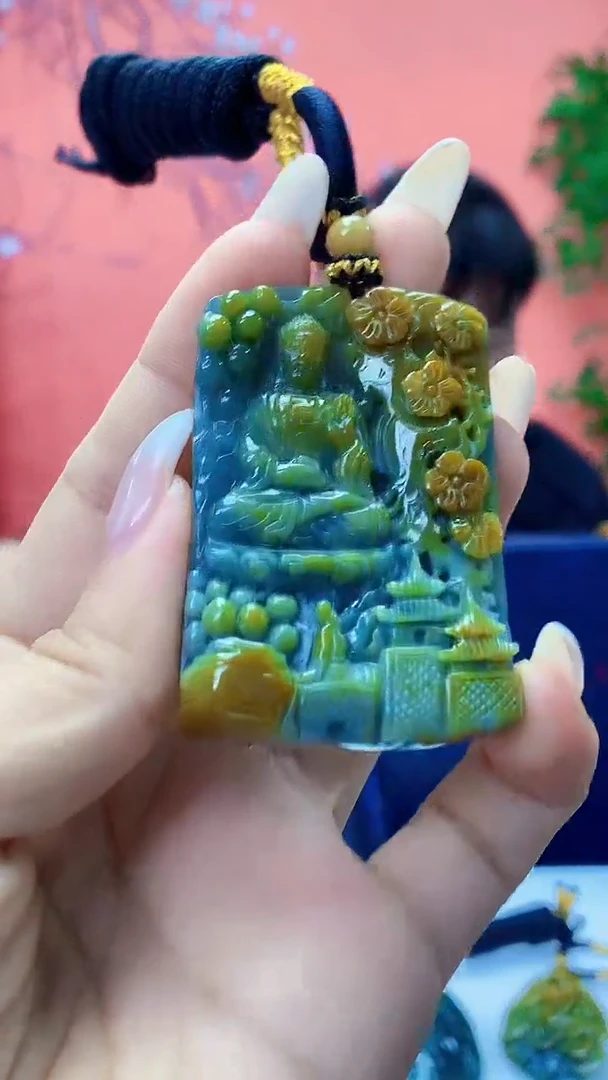 未镶嵌定制翡翠5060ty-毛货挂件109