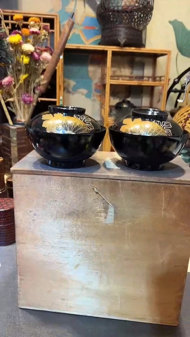 盖碗两只  大漆漆器大漆漆器大漆漆器