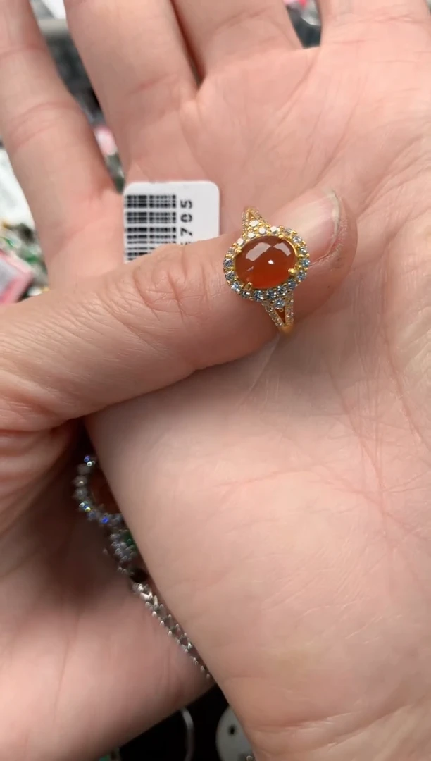 银S925镶嵌戒指翡翠555555  5