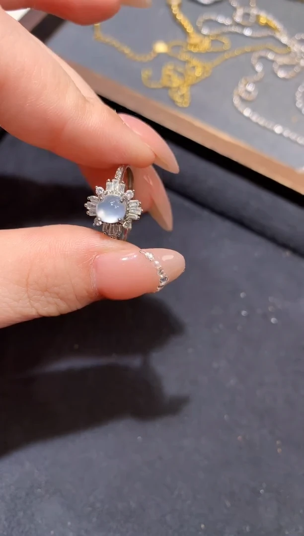 银S925镶嵌戒指翡翠戒指