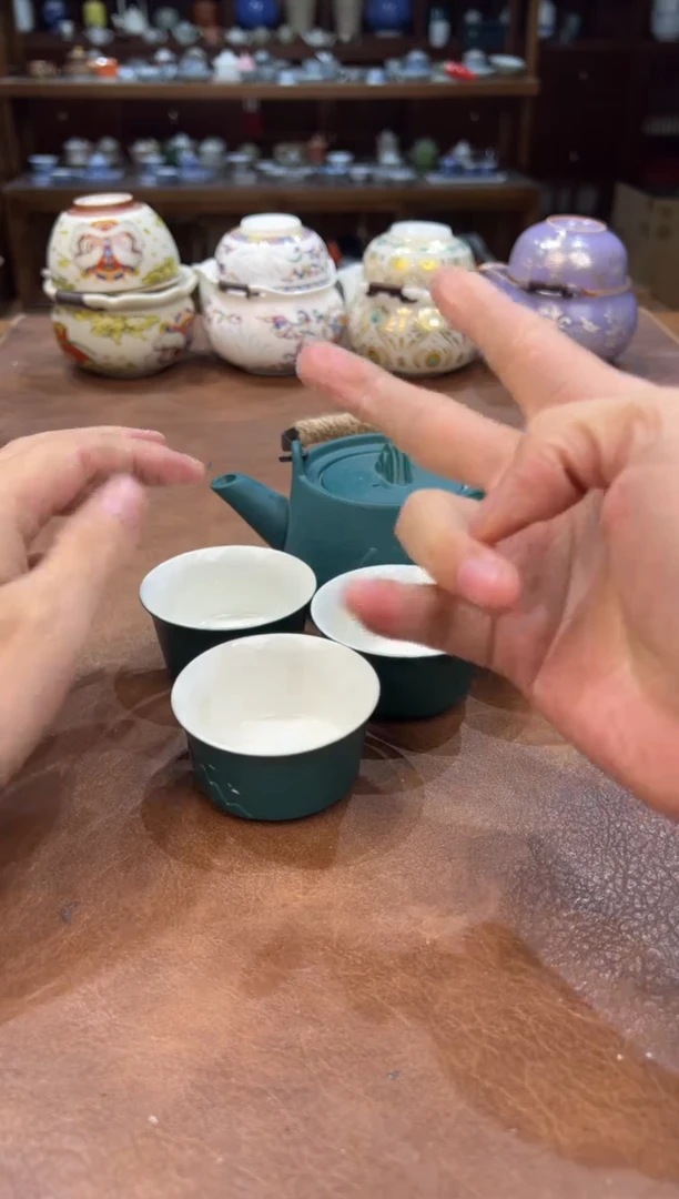 真的很便宜超好看会开片的旅行茶具