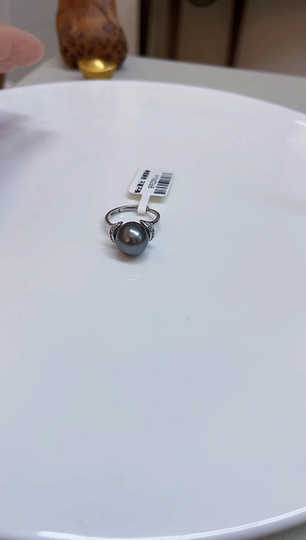 银S925镶嵌戒圈海水珍珠11mm