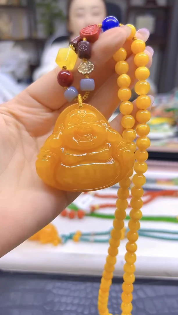 蜜蜡毛衣链未镶嵌DIY款M469