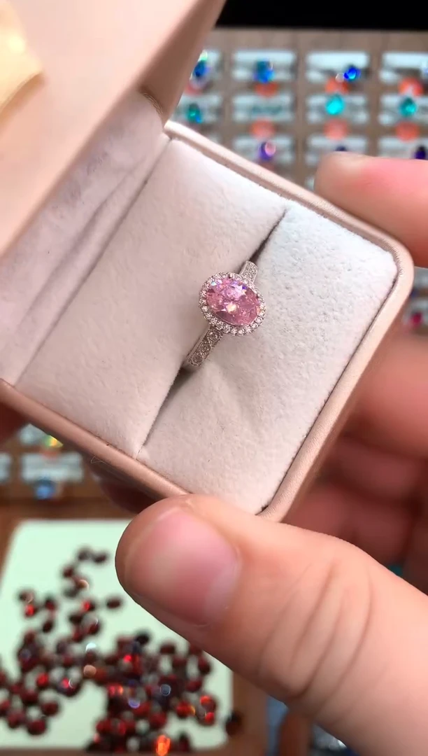 银S925镶嵌戒指碧玺......