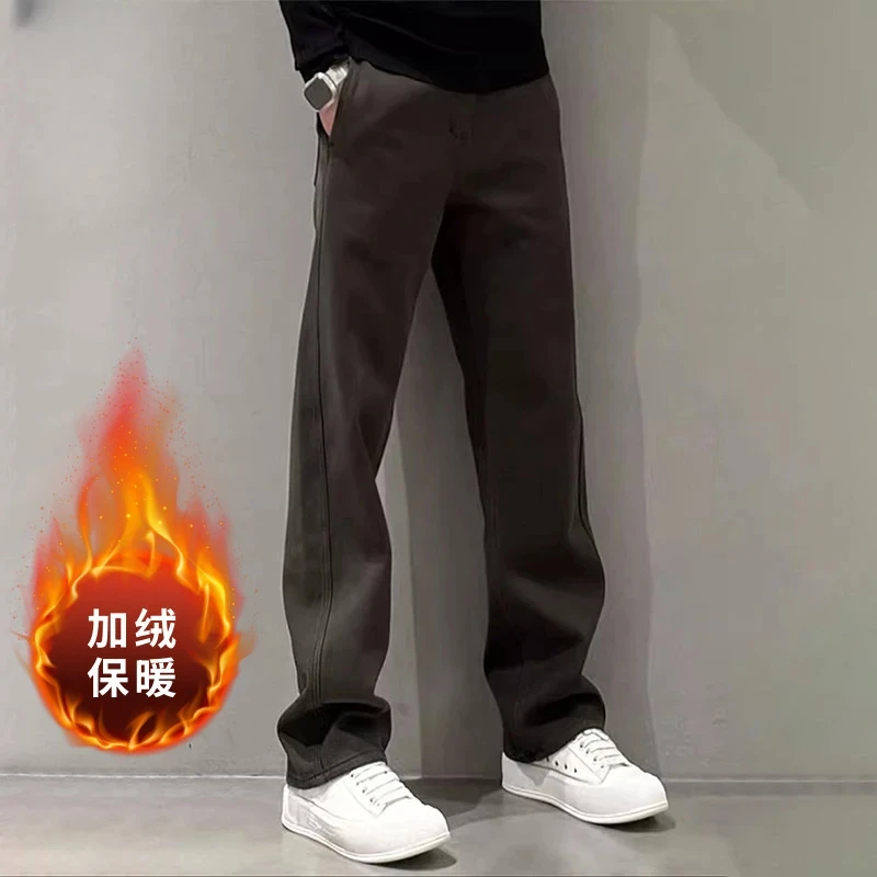 高端潮男穿搭长裤子秋冬季男士休闲裤简约百搭直筒裤高级感男装