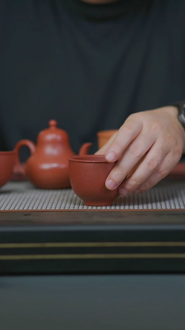 茶壶紫砂01-红降坡铃铛杯100cc