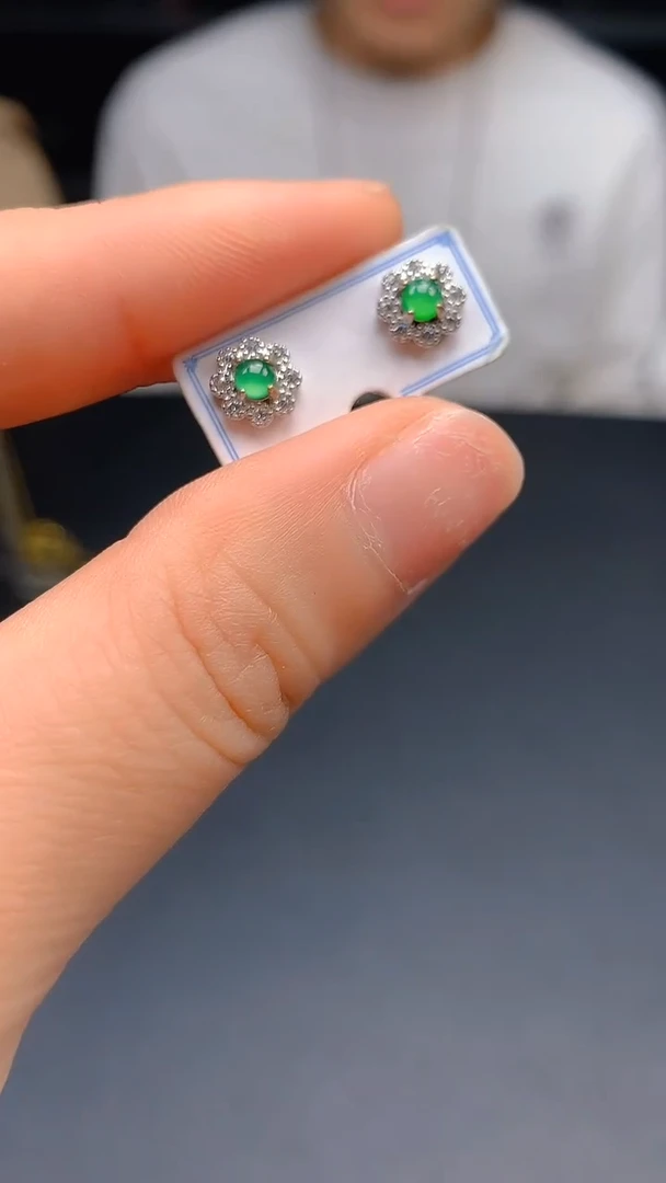 【闪购商品】翡翠耳饰未镶嵌0313608407/多样性发一