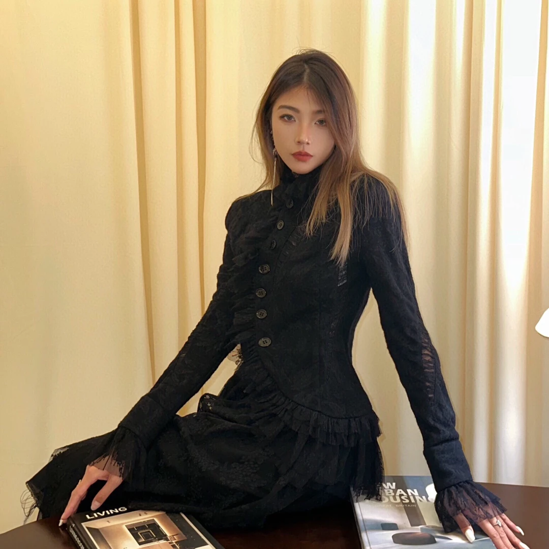 VERA SERIASE新款蕾丝不规则时尚长袖针织开衫 1H3B1SY252