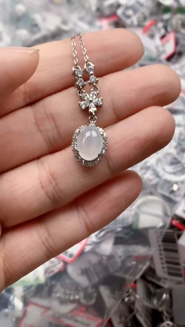 银S925镶嵌戒指翡翠天然A货缅甸翡翠