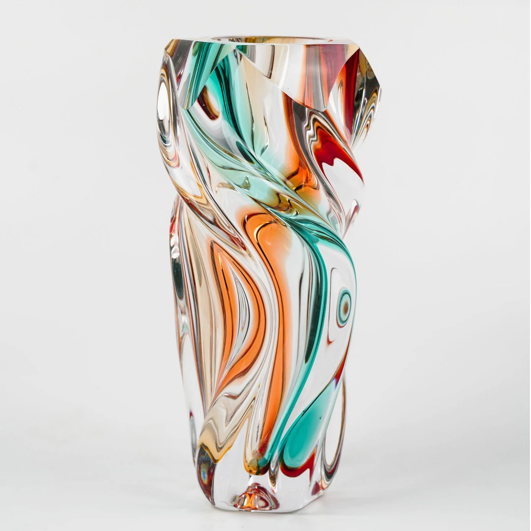 【旺得琉璃】家居装饰美学轻奢渐变扭扭瓶客厅书房艺术插花装饰摆件