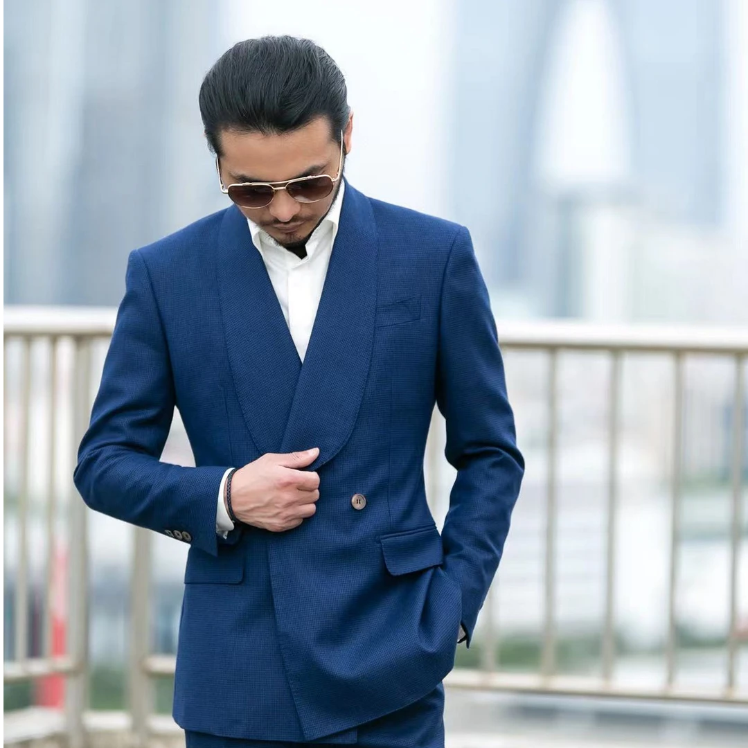 【断码清仓上衣】男士羊毛西服上衣修身时尚商务半麻衬