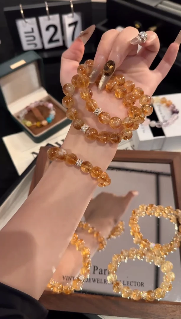 水晶手链合金黄塔晶x2154