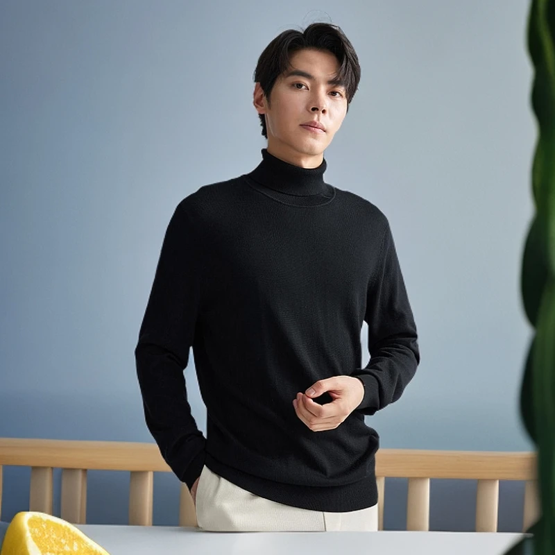 【可机洗高领羊毛衫】利郎新款冬季时尚百搭保暖男士纯色A4DMS003