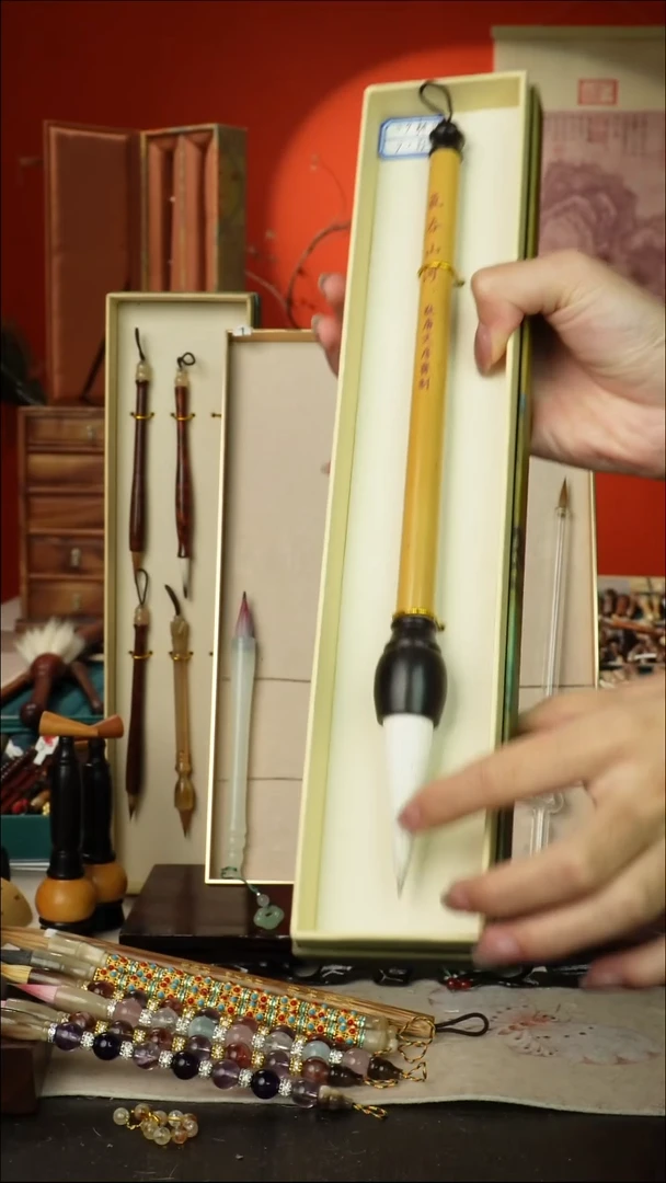 514号闪孤品高货毛笔链接 清水试笔 蘸墨不退 不带盒