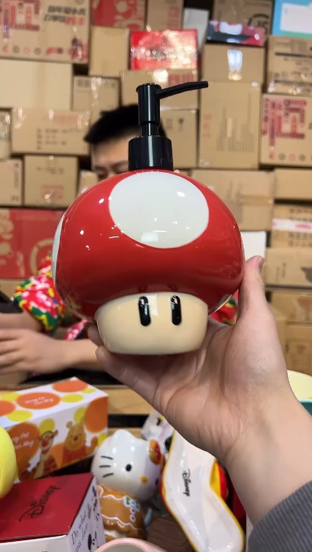 【闪购商品】杯陶瓷蘑菇按压瓶