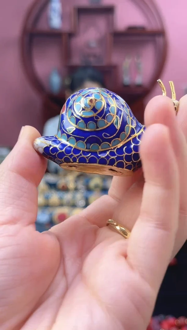 非遗景泰蓝 摆件 蜗牛 宝蓝
