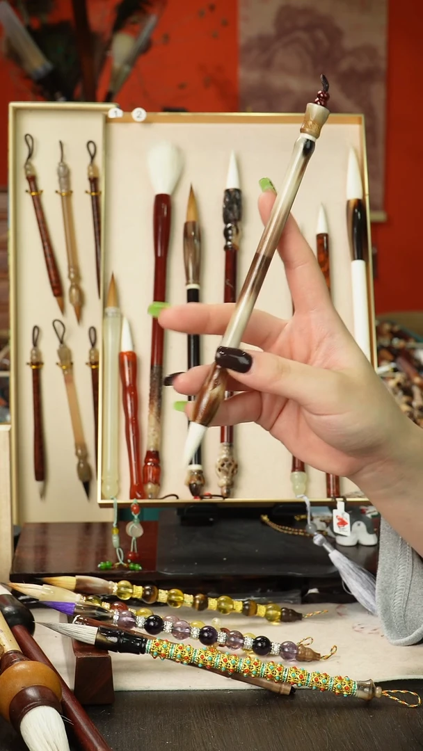 孤品高货毛笔链接 清水试笔 蘸墨不退